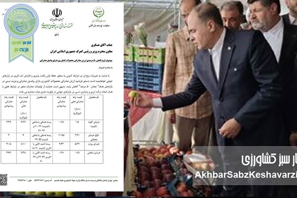هدیه ۵۰ درصدی وزارت جهاد کشاورزی به صادرکنندگان؛ چراغ سبز به فرار ارزی؟+نامه
