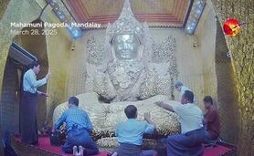مجسمه غول پیکر بودا شکست و پیروان خود را نجات نداد +ویدیو